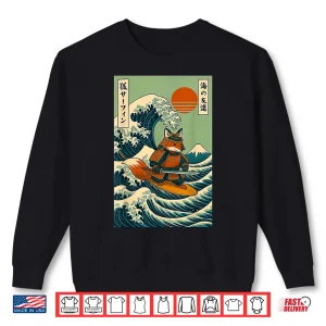 Sweatshirt Fox Samurai Surfing Japanese Wave Shirt