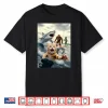 Funny Cat Surfing Bigfoot Alien Shark Shirt
