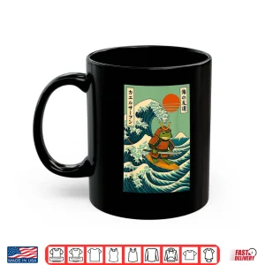 Mug Frog Samurai Surfing Japanese Wave Shirt