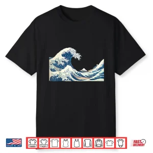 Great Wave Off Kanagawa Katsushika Hokusai Surfing Ocean Shirt