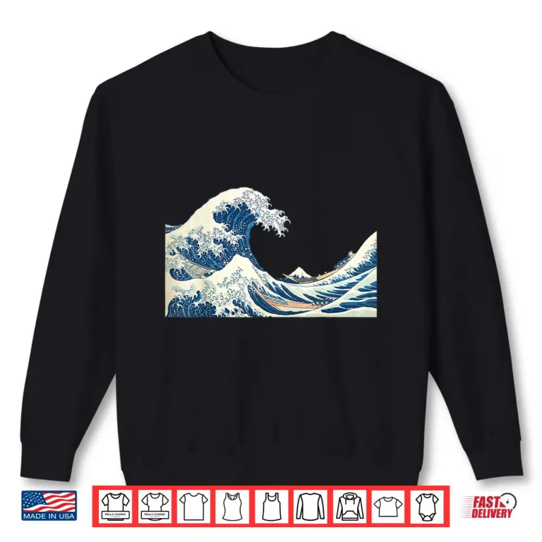 Sweatshirt Great Wave off Kanagawa Katsushika Hokusai Surfing Ocean Shirt