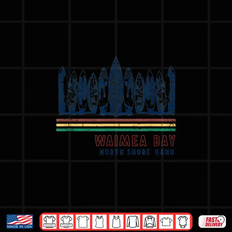 Design Hawaii North Shore Oahu Waimea Bay Retro Surfing Shirt