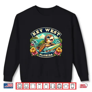 Sweatshirt Key West Florida Cute Sea Turtle Surfing Shirt