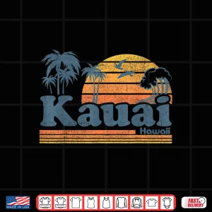 Design Kauai Hawaii Vintage Beach Summer Surfing 70s Retro Hawaiian Shirt