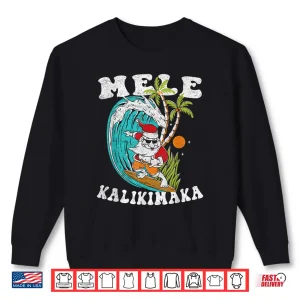 Sweatshirt Mele Kalikimaka Hawaii Christmas Surfing Santa Shirt