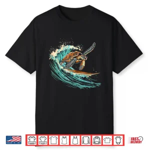 Sea Turtle Surfing Ocean Sea Turtle Ocean Sea Animal Lover Shirt
