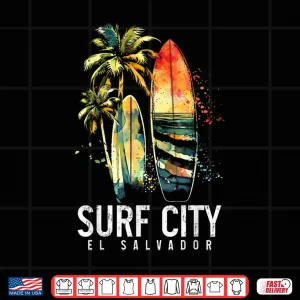 Design Surf City El Salvador Vintage Surfing Surfer Shirt