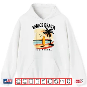Hoodie Venice Beach California Surfboard Surfing Men Women Shirt