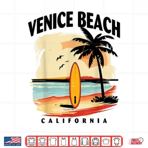 Design Venice Beach California Surfboard Surfing Men Women Shirt