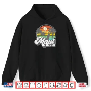 Hoodie Vintage Maui Hawaii Hawaiian Beach Surfing 70s Surf Gift Shirt