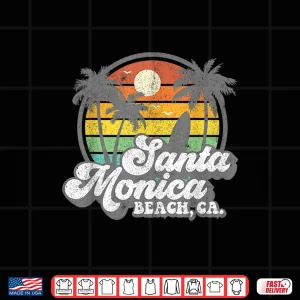 Design Vintage Santa Monica Beach California Surf Surfing 70s Gift Shirt
