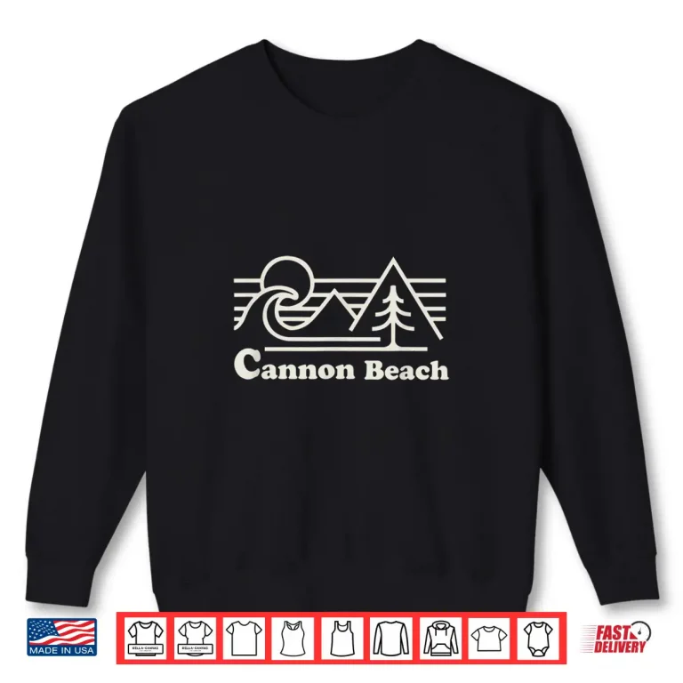 Sweatshirt Cannon Beach Oregon Coast Retro Vintage Surfing Sunset Shirt