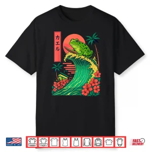 Frog Surfing Japanese Shirt