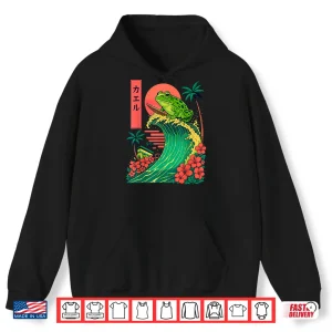 Hoodie Frog Surfing Japanese Shirt