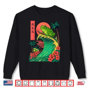 Sweatshirt Frog Surfing Japanese Shirt