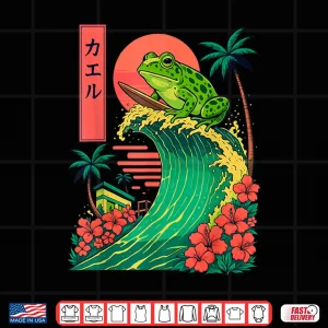 Design Frog Surfing Japanese Shirt