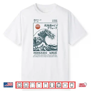 Japanese Art Surfing Beach Japan Souvenir Hokkaido Wave Shirt