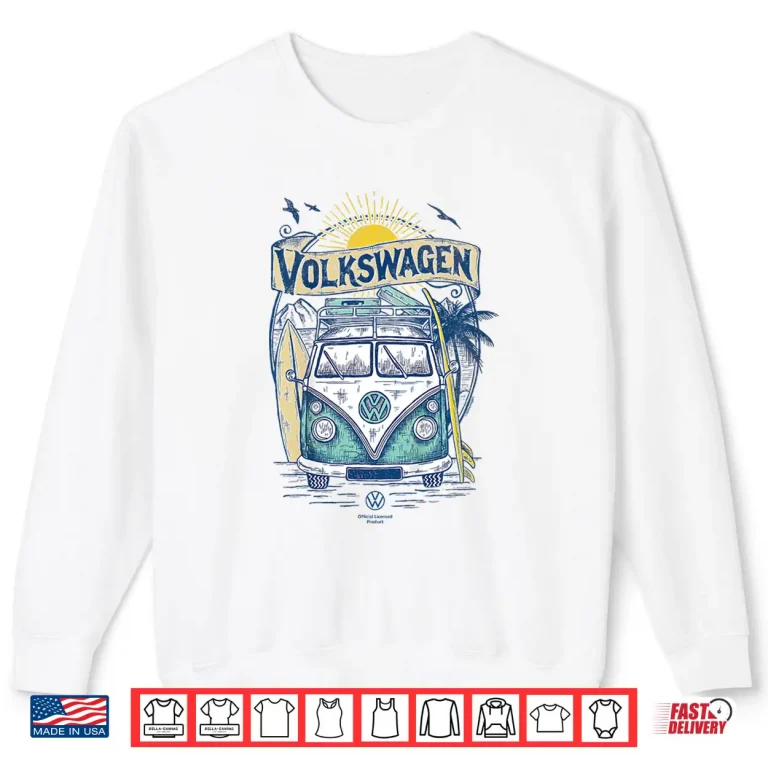 Sweatshirt Kids Volkswagen Type 2 Campervan Catch The Waves Surfing Van Kids Shirt