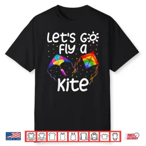 Let’S Go Fly A Kite Kite Flying Kite Surfing Kids Shirt