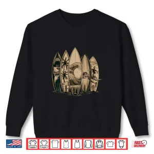 Sweatshirt On Back Surfing Tropical Surfboards Surfboarder Surfer Shirt