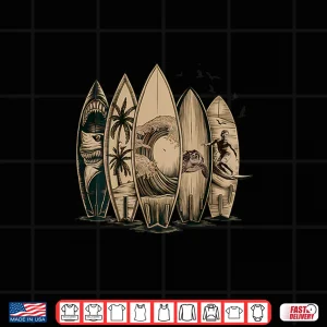 Design On Back Surfing Tropical Surfboards Surfboarder Surfer Shirt