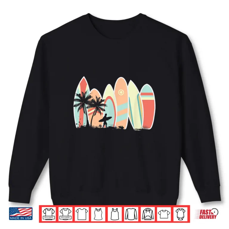 Sweatshirt Retro Vintage Surfboard Surfing Surfboarder Wave Surfer Shirt