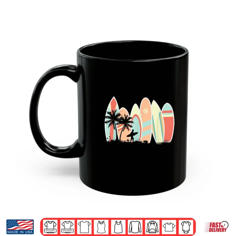Mug Retro Vintage Surfboard Surfing Surfboarder Wave Surfer Shirt