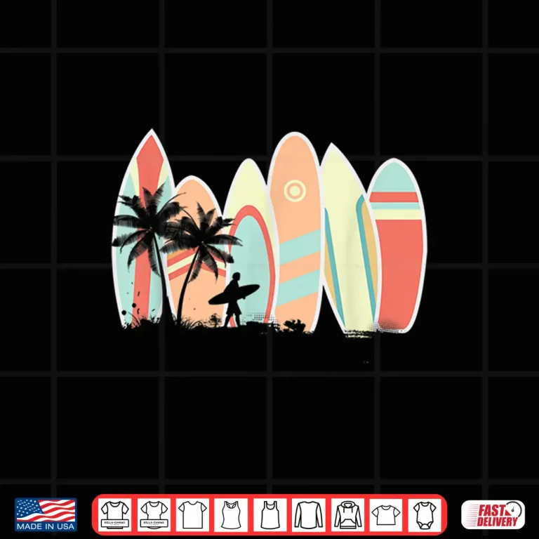 Design Retro Vintage Surfboard Surfing Surfboarder Wave Surfer Shirt
