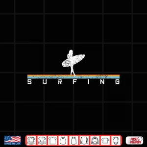 Design Surfer Surfing Surf Surfboard Vintage Retro Style Shirt