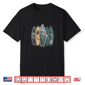 Surfing Tropical Surfboards Vintage Surfboarder Surfer Shirt