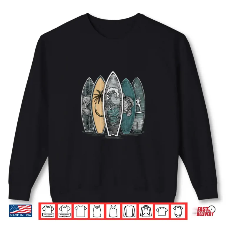 Sweatshirt Surfing Tropical Surfboards Vintage Surfboarder Surfer Shirt