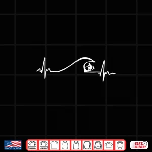 Design Surfer Surfing Wave Heartbeat T shirt Gifts