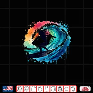 Design Surfing Surfboard Catch a Wave Girls Women Surfer Girl Shirt