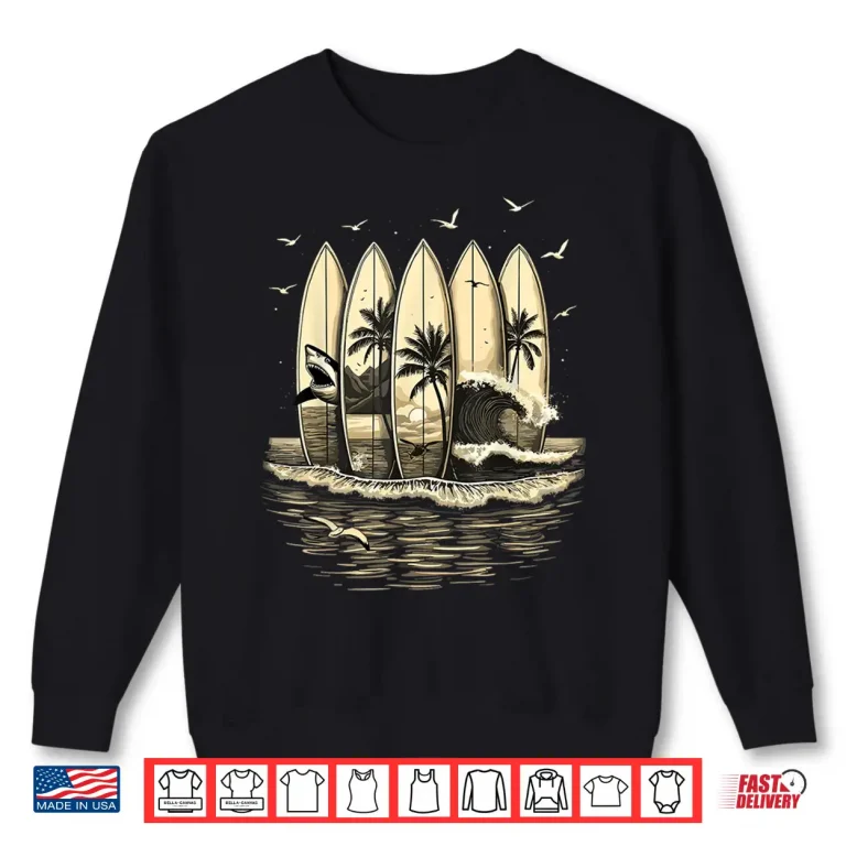 Sweatshirt Surfing Tropical Surfboards Vintage Surfer Shirt