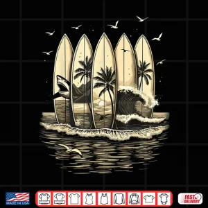 Design Surfing Tropical Surfboards Vintage Surfer Shirt