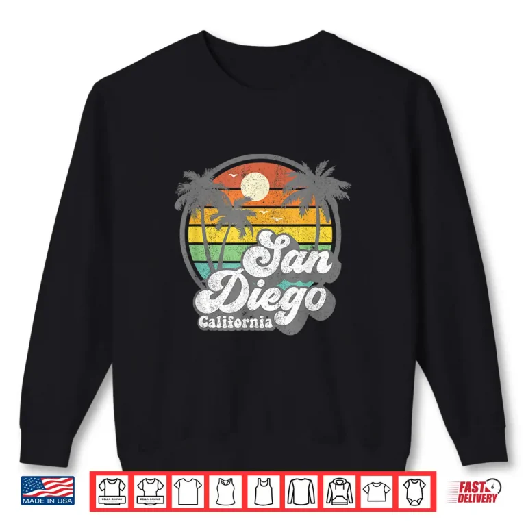 Sweatshirt Vintage San Diego Beach California Surfing Retro Surf Gift Shirt