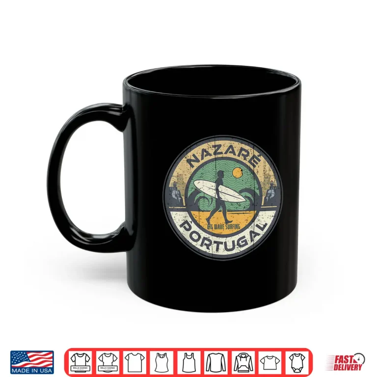 Mug Vintage Nazare Portugal Beach Vintage Retro Surfing Shirt