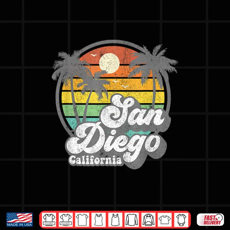 Design Vintage San Diego Beach California Surfing Retro Surf Gift Shirt