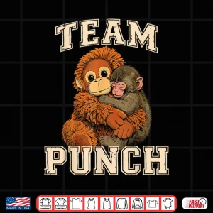 Design Baby Monkey Punch Team Punch Mama Monkey Hug Cute Shirt
