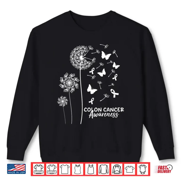 Sweatshirt Colorectal Colon Cancer Awareness Colonoscopy Blue Ribbon Shirt