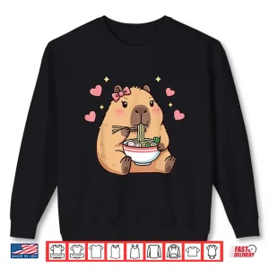 Sweatshirt Cute Girls Capybara Ramen Kawaii Tea Kawaii Capy Lover Kids Shirt