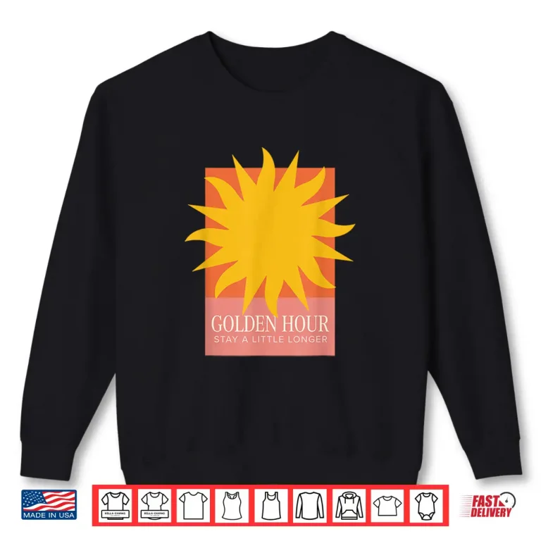 Sweatshirt Golden Hour Stay a Little Longer Graphic Sunset Boho Style Shirt