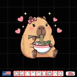 Design Cute Girls Capybara Ramen Kawaii Tea Kawaii Capy Lover Kids Shirt