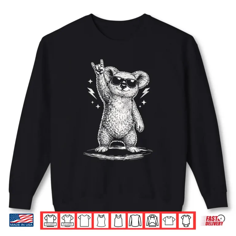 Sweatshirt Koala with Sunglasses Rock Music Shirt