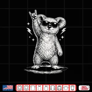 Design Koala with Sunglasses Rock Music Shirt