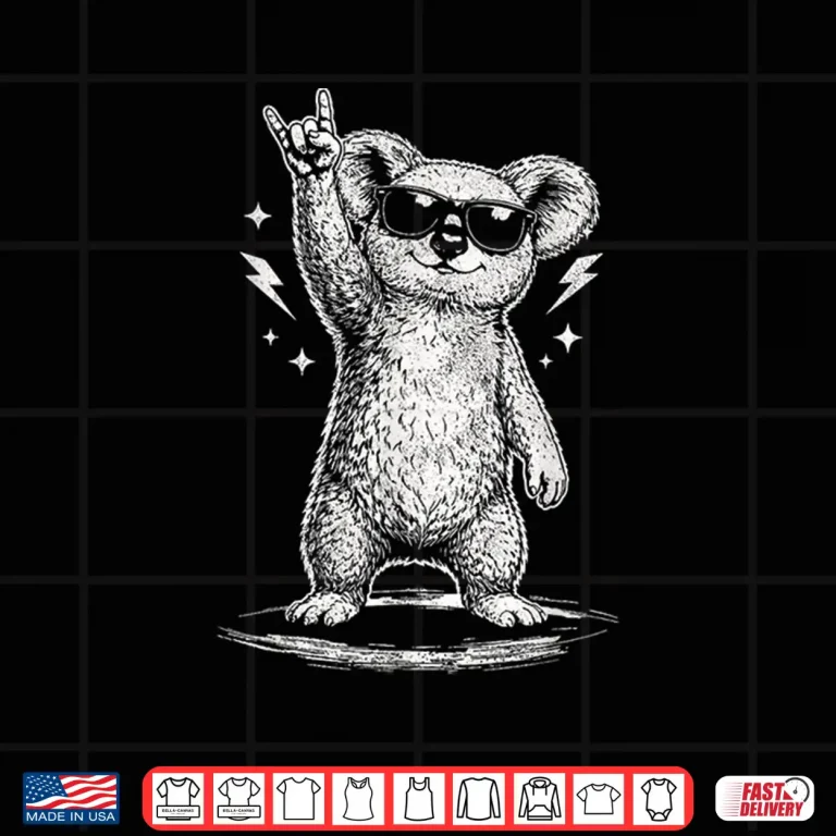 Design Koala with Sunglasses Rock Music Shirt