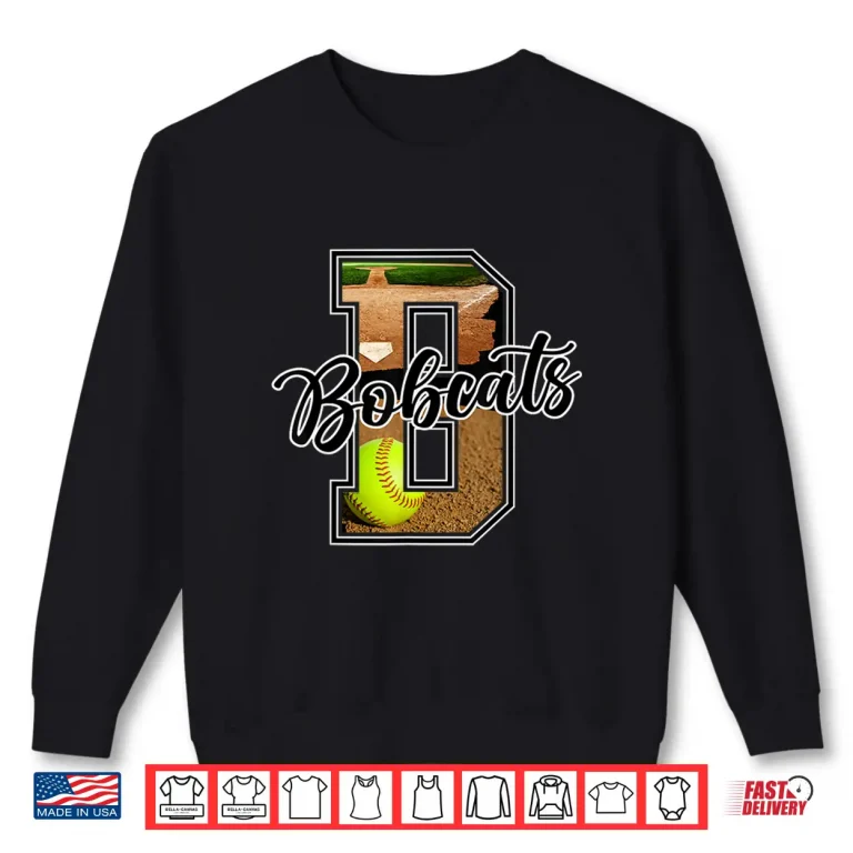 Sweatshirt Bobcats Softball Letter School Spirit Mascot Bobcat Pride Shirt