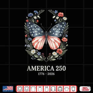 Design America 250th Anniversary USA Patriotic Butterfly Shirt