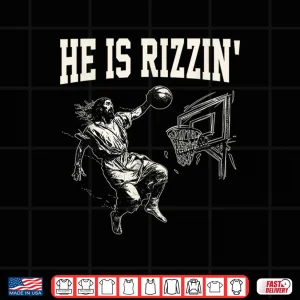 Design Easter He is Rizzin Christian Religious Boys Kids Men Teen Shirt