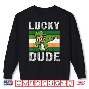 Sweatshirt Lucky Dude Dabbing Boy St Patricks Day for Boys Kids Toddler Shirt